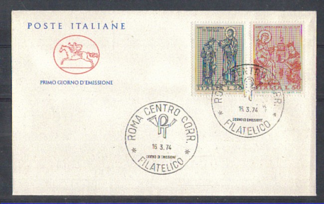 1974 - LOTTO/6596ZC - REPUBBLICA - ARTE NORMANNA - FDC