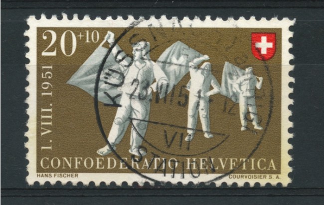 1951 - LOTTO/15261 - SVIZZERA - 20+10 Cent. PRO PATRIA - USATO