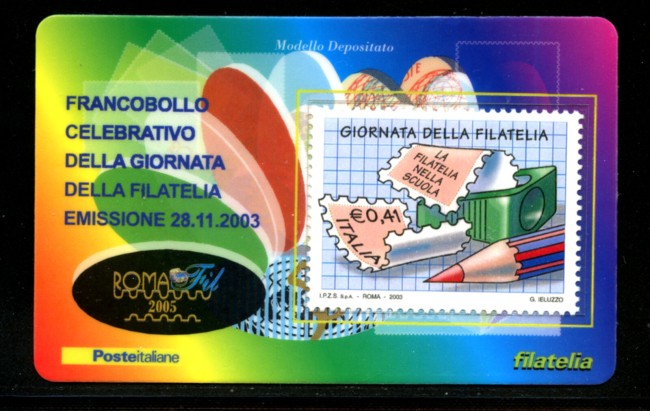 2003 - LOTTO/20910 - REPUBBLICA - GIORNATA FILATELIA - TESSERA FILAT.