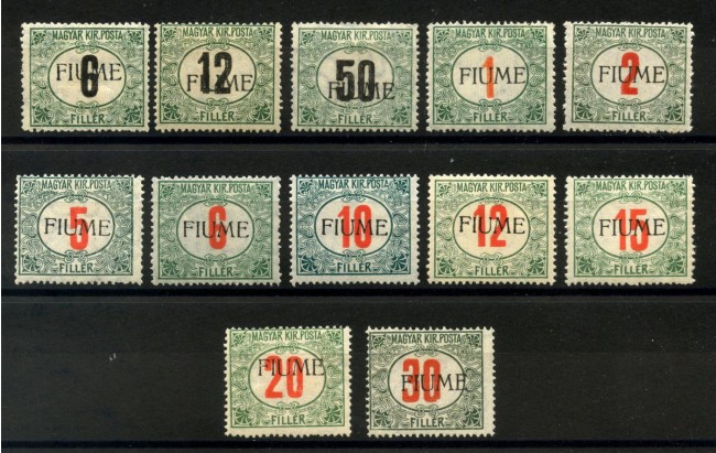 1918 - FIUME - LOTTO/39799 - SEGNATASSE 12v. - LINGUELLATI