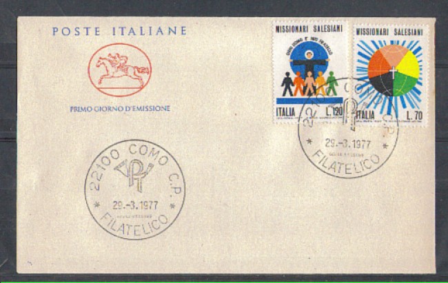 1977 - LOTTO/6659ZC - REPUBBLICA -  MISSIONARI SALESIANI - FDC