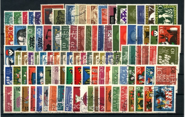 1959/1963 - GERMANIA FEDERALE - LOTTO/43189 - COLLEZIONE DI 100 FRANCOBOLLI USATI DIFFERENTI