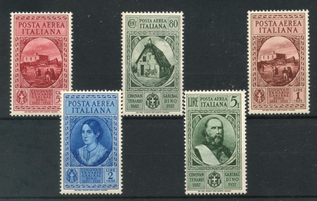 1932 - REGNO - LOTTO/24751 - POSTA AEREA GARIBALDI  5v. NUOVI