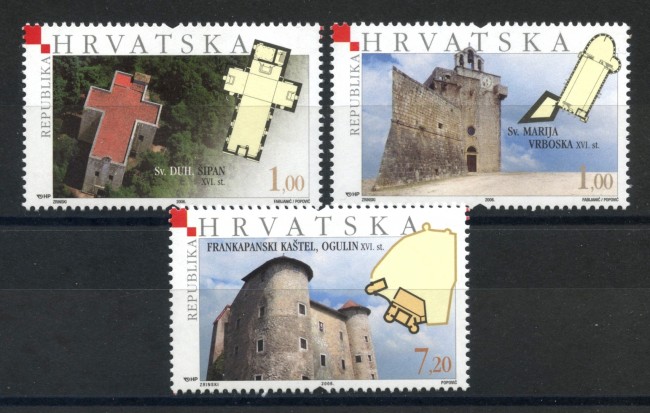 2006 - CROAZIA - TORRI E FORTEZZE  3v. - NUOVI - LOTTO/33025