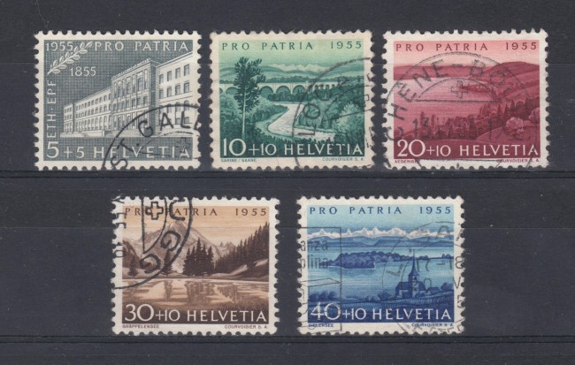1955 - SVIZZERA - PRO PATRIA 5v.- USATI  - LOTTO/22318