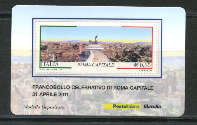 2011 - LOTTO/22787 - REPUBBLICA - ROMA CAPITALE - TESSERA FILATELICA