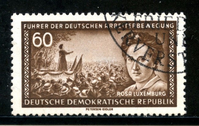 1955 - GERMANIA DDR - 60p. R.LUXEMBURG - USATO - LOTTO/29198