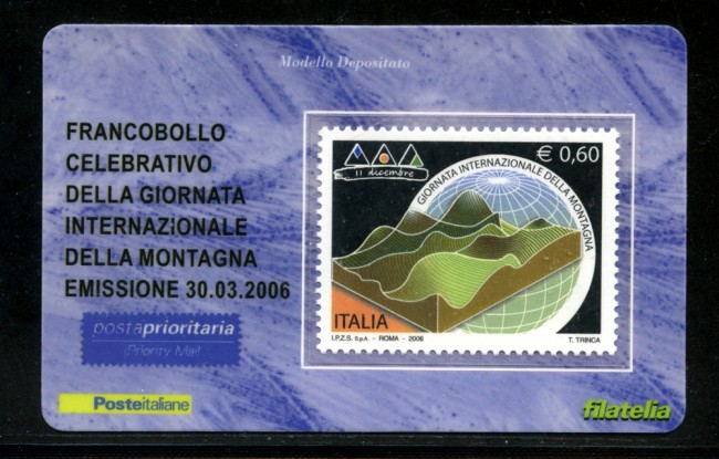 2006 - LOTTO/20970 - REPUBBLICA - 60c. GIORNATA DELLA MONTAGNA - TESSERA FILAT.