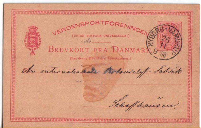 DANIMARCA - LOTTO/1645 - CART. POSTALE 10 o.