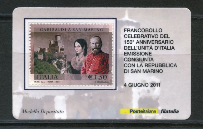 2011 - LOTTO/22766 - REPUBBLICA - UNITA' D'ITALIA - TESSERA FILATELICA