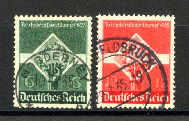 1935 - GERMANIA REICH - GIOVENTU' OPERAIA 2v. - USATI - LOTTO/37493