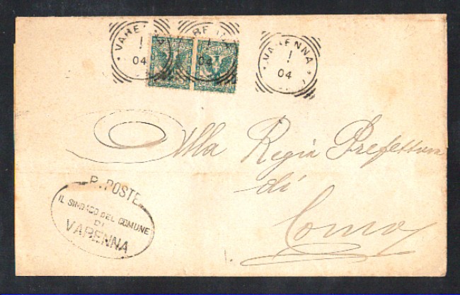 VARENNA - 1904 - LOTTO/1599 - REGNO - BUSTA PER COMO