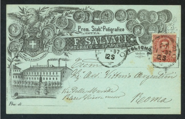 FOLIGNO - 1897 - LOTTO/19832GA - F.SALVATI TIPOGRAFO -