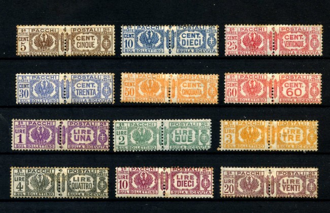 1945 - LUOGOTENENZA - LOTTO/42289 - PACCHI POSTALI 12v. - LINGUELLATI