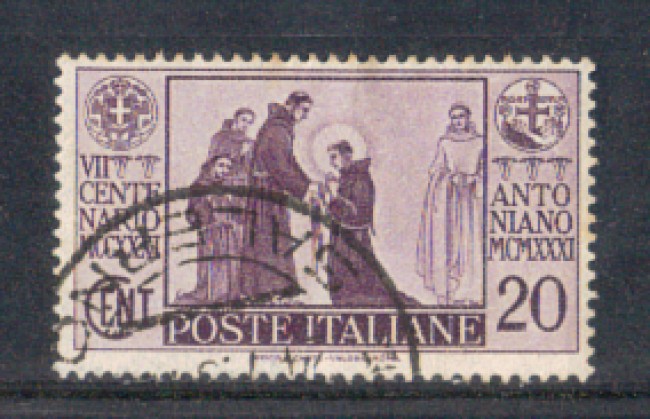 1931 - LOTTO/REG292U - REGNO - 20c. S.ANTONIO - USATO