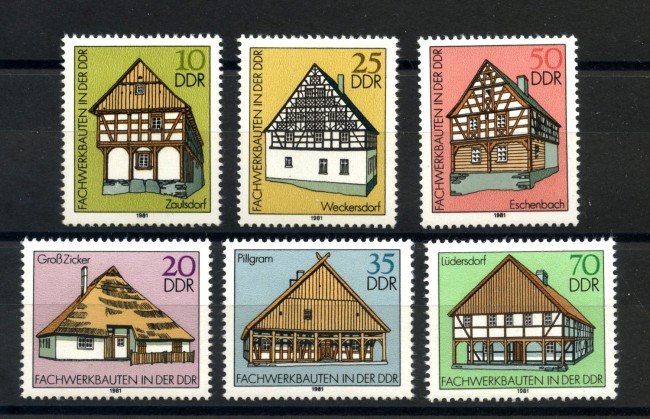1981 - GERMANIA DDR - COSTRUZIONI DI LEGNO 6v. - NUOVI - LOTTO/36582