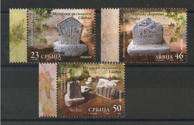 2016 - SERBIA REPUBBLICA - PIETRE TOMBALI  3v. - NUOVI - LOTTO/35310