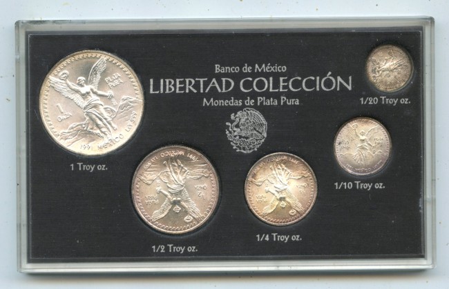 1991 - MESSICO - LOTTO/M48568 - SERIE COMPLETA LBERTAD  ARGENTO