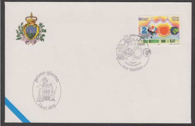 2000 - LOTTO/15174 - SAN MARINO - IL FUTURO DEI FRANCOBOLLI - BUSTA FDC