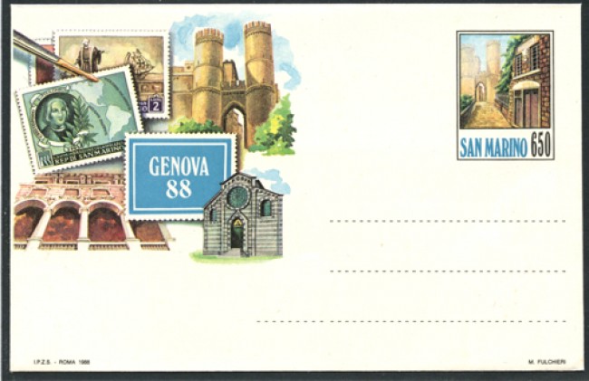 1988 - LOTTO/12225 - SAN MARINO - 650 LIRE GENOVA 88 - BUSTA POSTALE NUOVA