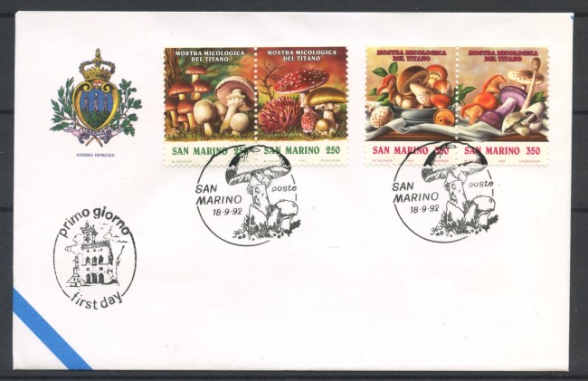 1992 - SAN MARINO - FUNGHI - BUSTA FDC - LOTTO/36780