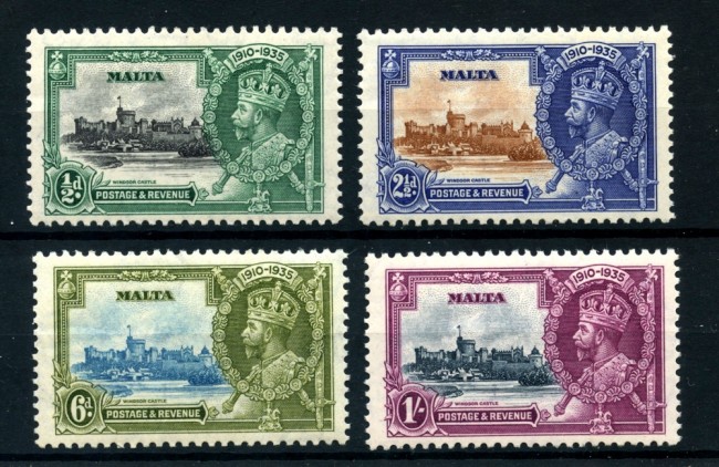 1935 - MALTA - GIUBILEO INCORONAZIONE RE GIORGIO V° 4v. NUOVI 