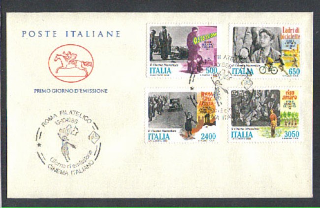 1988 - LOTTO/6906ZC - REPUBBLICA - IL CINEMA ITALIANO - FDC