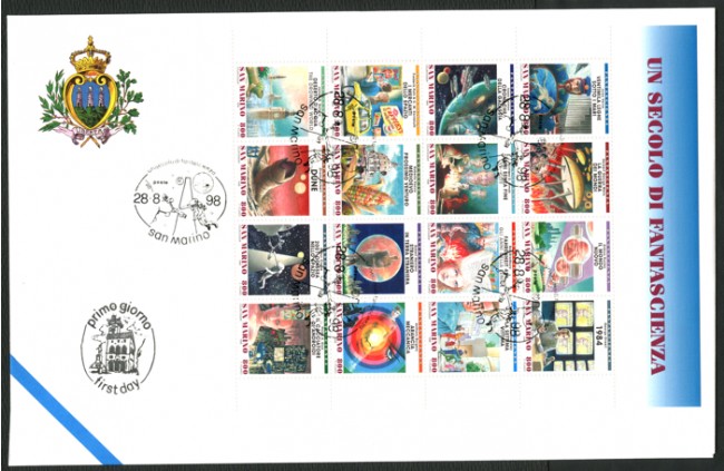 1998 - LOTTO/12190 - SAN MARINO - FANTASCIENZA  FOGLIETTO - BUSTA FDC