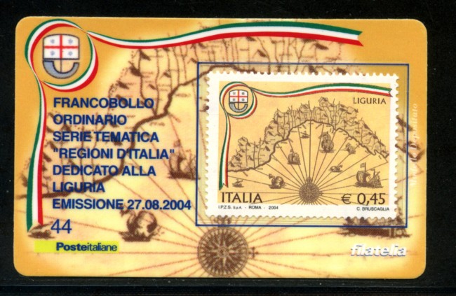 2004 - LOTTO/20924 - REPUBBLICA - 45c. REGIONE LIGURIA - TESSERA FILAT.