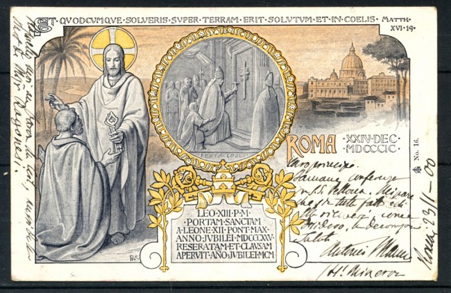 1900 - ITALIA -  LOTTO/25183 - ROMA ANNO SANTO CARTOLINA A COLORI - VIAGGIATA - 