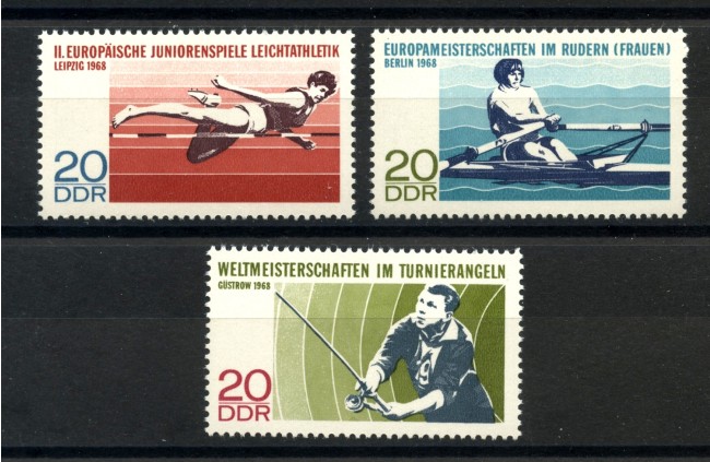 1968 - GERMANIA DDR - AVVENIMENTI SPORTIVI 3v. - NUOVI - LOTTO/36269