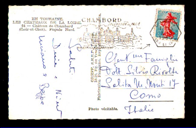 1960 - LOTTO/1423 - FRANCIA - CARTOLINA ILLUSTRATA PER L'ITALIA