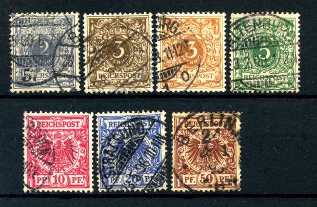 1889/1900 - GERMANIA REICH - LOTTO/43179 -  CIFRA E AQUILA 7v. - USATI