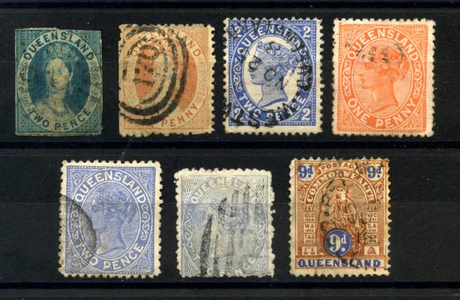 1860/903 - QUEENSLAND - LOTTO/39323 - INSIEME DI 7 FRANCOBOLLI - USATI