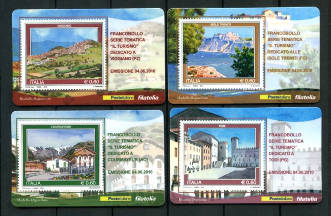2010 - LOTTO/22750 - REPUBBLICA - TURISTICA 4 TESSERE FILATELICHE