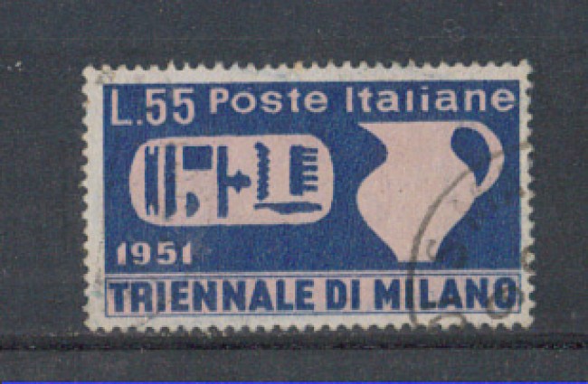 1951 - LOTTO/6151UA - REPUBBLICA - 55 LIRE TRIENNALE MILANO USAT