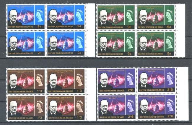 1966 - ISOLE SALOMONE - LOTTO/38814 - WINSTON CHURCHILL 4v.  - NUOVI QUARTINE