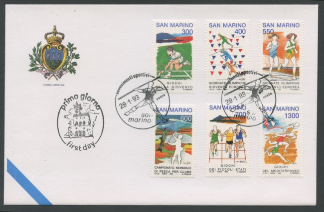 1993 - LOTTO/15344 - SAN MARINO - AVVENIMENTI SPORTIVI - BUSTA FDC