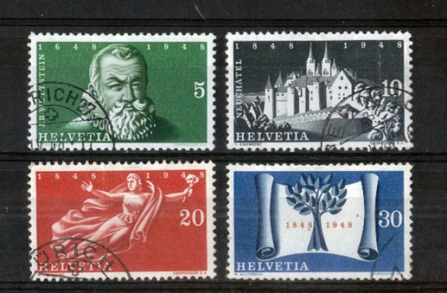 1948 - LOTTO/SVI456CPU - SVIZZERA - TRATTATO WESTFALIA 3v. - USATI