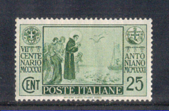 1931 - LOTTO/REG293N - REGNO - 25c. S.ANTONIO - NUOVO