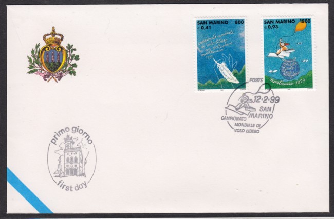 1999 - LOTTO/13308 - SAN MARINO - VOLO LIBERO - BUSTA FDC