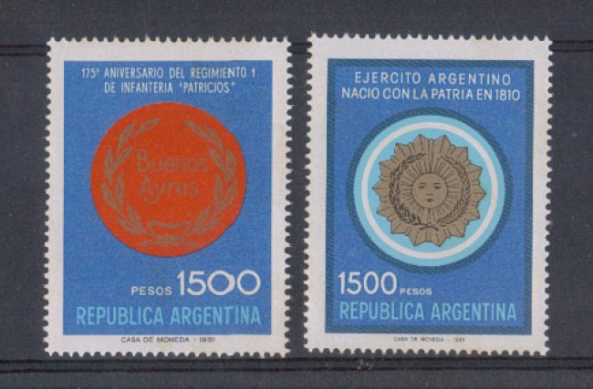 1981 - LOTTO/5289 - ARGENTINA - REGGIMENTO PATRICIOS 2v.