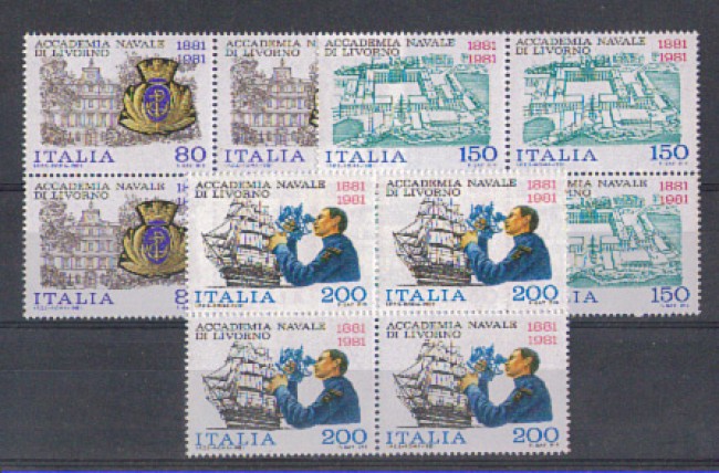 1981 - LOTTO/6744Q - REPUBBLICA - ACCADEMIA NAVALE - QUARTINE