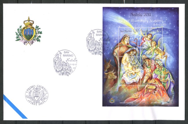 2011 - SAN MARINO - NATALE  FOGLIETTO - BUSTA FDC - LOTTO/36774