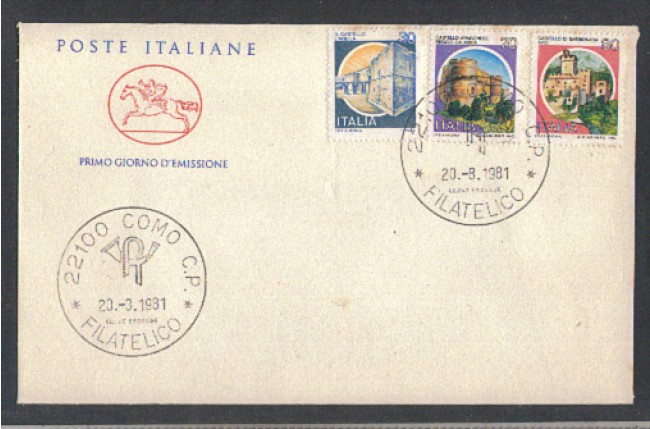 1981 - LOTTO/6745ZD - REPUBBLICA - CASTELLI 3v. FDC
