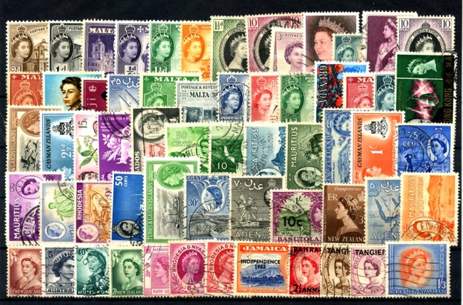 REGINA ELISABETTA - LOTTO/48364 - COLLEZIONE DI 60 FRANCOBOLLI DIFFERENTI