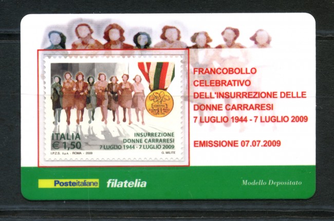 2009 - LOTTO/22724 - REPUBBLICA - DONNE CARRARESI - TESSERA FILATELICA