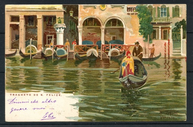 1900 - LOTTO/25174 - VENEZIA CARTOLINA A COLORI TRAGHETTO DE S. FELICE - VIAGGIATA -  LOTTO/25174