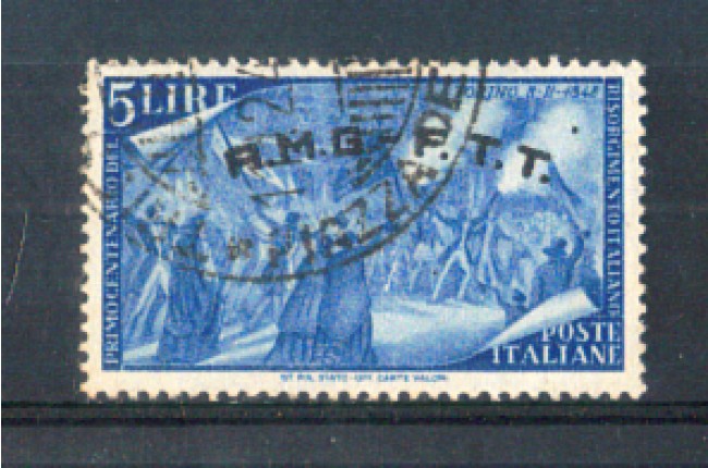 1948 - LOTTO/10197U - TRIESTE A - 5 LIRE RISORGIMENTO USATO