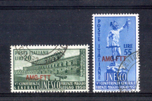 1950 - LOTTO/10249CPU - TRIESTE-A-  CONFERENZA UNESCO 2v. - USATI